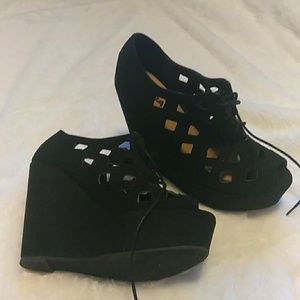 Lace up wedges